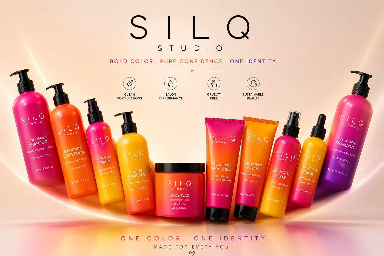 SILQ Studio — Bold Color. Pure Confidence. One Identity. Made for every you.